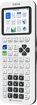 TI-84 Evo Graphing Calculator Texas Instruments, White | Intuitive Icon-based Homescreen, USB-C Charging, Python Programming, Faster Performance, Bigger Graphs than TI-84 Plus CE