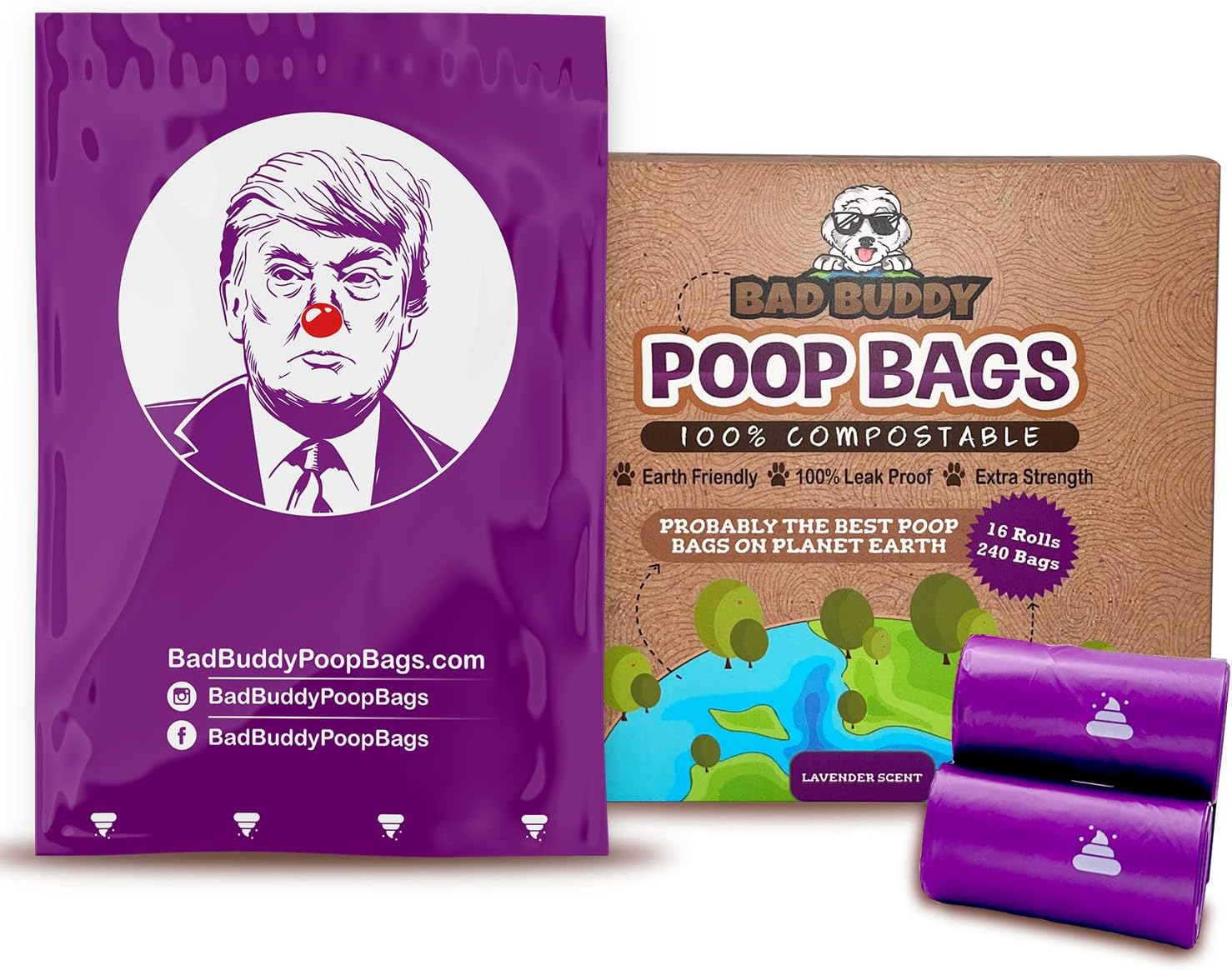 BAD BUDDY Compostable Dog Poop Bags, 240 Refill Bags, 100