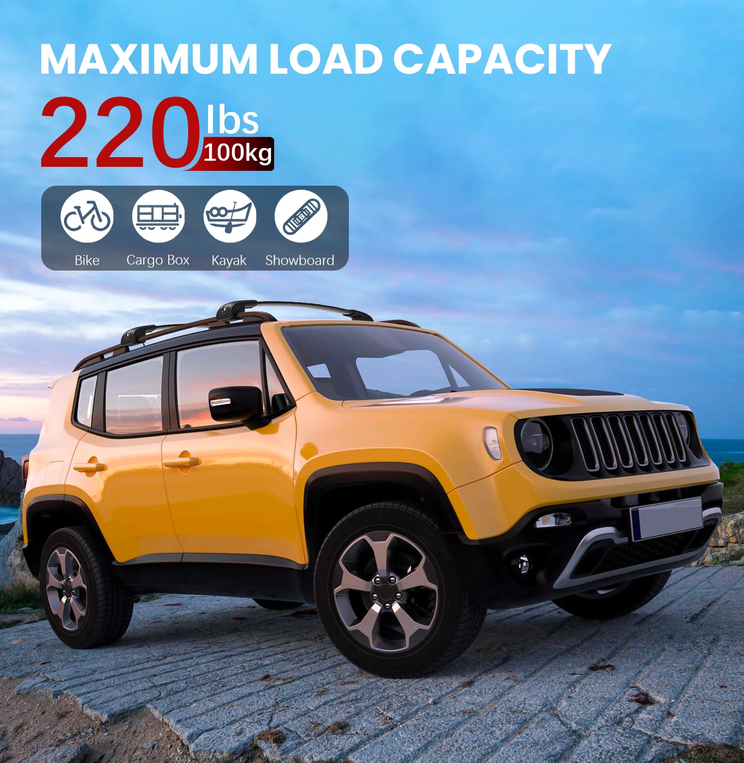 Cargo Carrier Kayak Roof Rack For Jeep Renegade Rooftop Cargo
