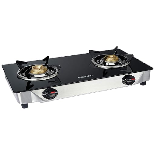Solimo 2-Burner Gas Stove with Glass Top