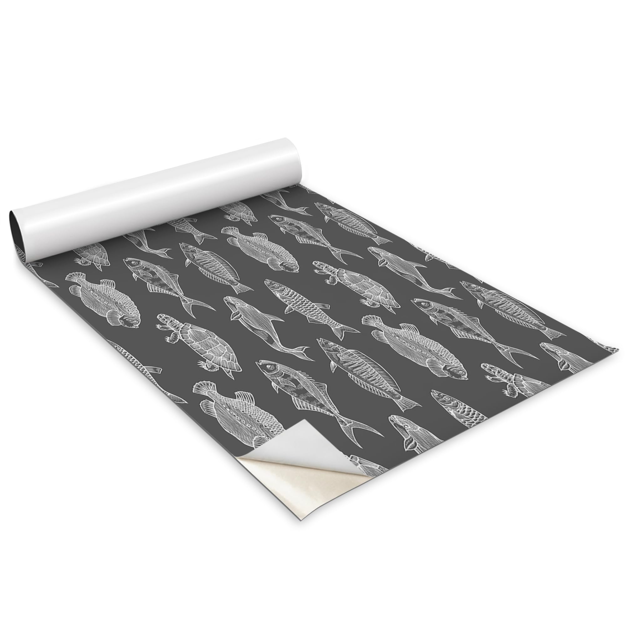 Papel pintado para muebles autoadhesivo y lavable, vinilo mate de peces para cocina y armarios