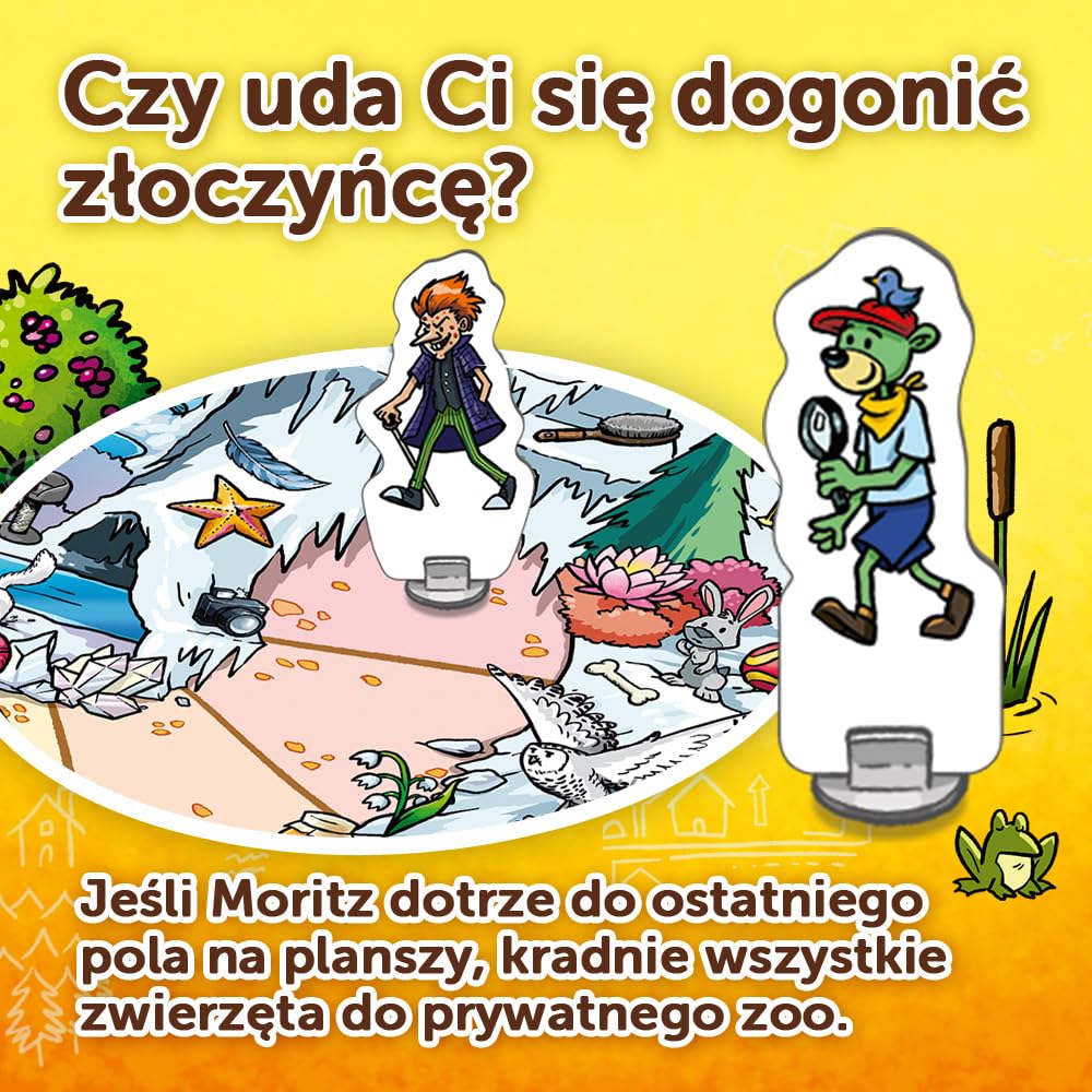 Trefl - Spy Guy Junior Zwierzaki - Kooperacyjna Gra Detektywistyczna dla Najmłodszych, Rodzinna Planszówka, Szukaj Dowodów i Złap Przestępcę, Poznawaj Zwierzęta, Ogromna Plansza, dla Dzieci od 3 lat