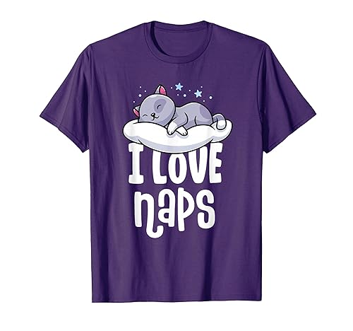I Love Naps Shirt Kawaii Cat Nap Cute Nightshirts For