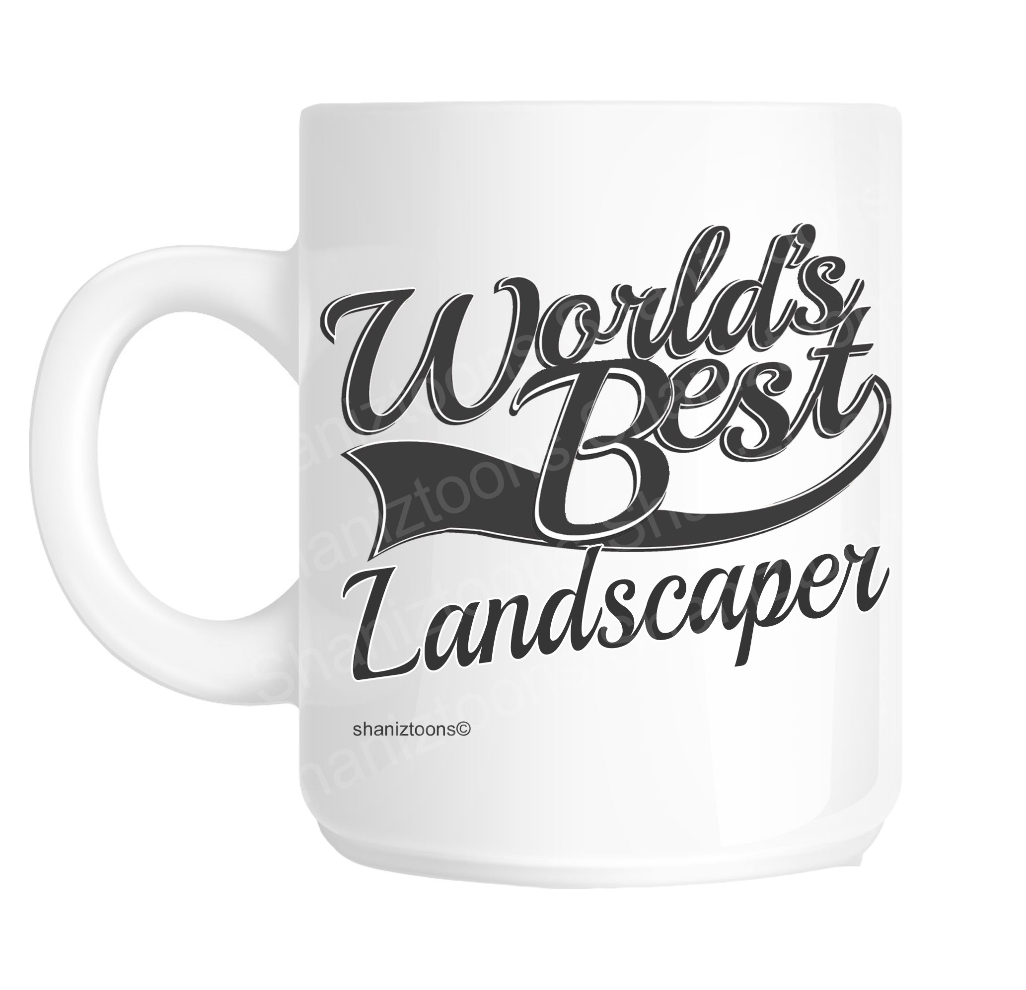 Shaniztoons White Landscaper World's Best Novelty Gift Mug