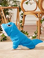 Vista 6 de QWINEE Sudadera con capucha para perro de tiburón, abrigo cálido para cachorro, sudadera para Navidad, Halloween, disfraz de perro, ropa de perro