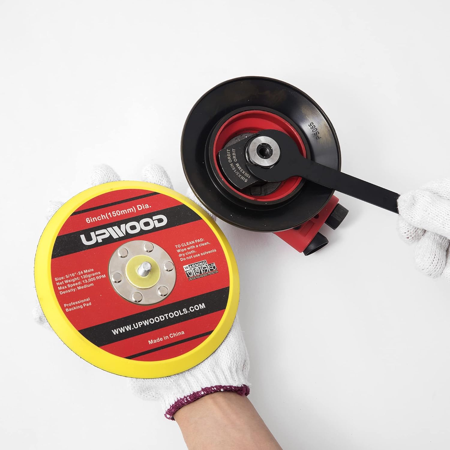 2 pcs 5" Hook and Loop Backing Pad for Air Sander Polisher, 5/16" Arbor with 24 Thread 1,3000RPM DA Sanding Pad - Image 2