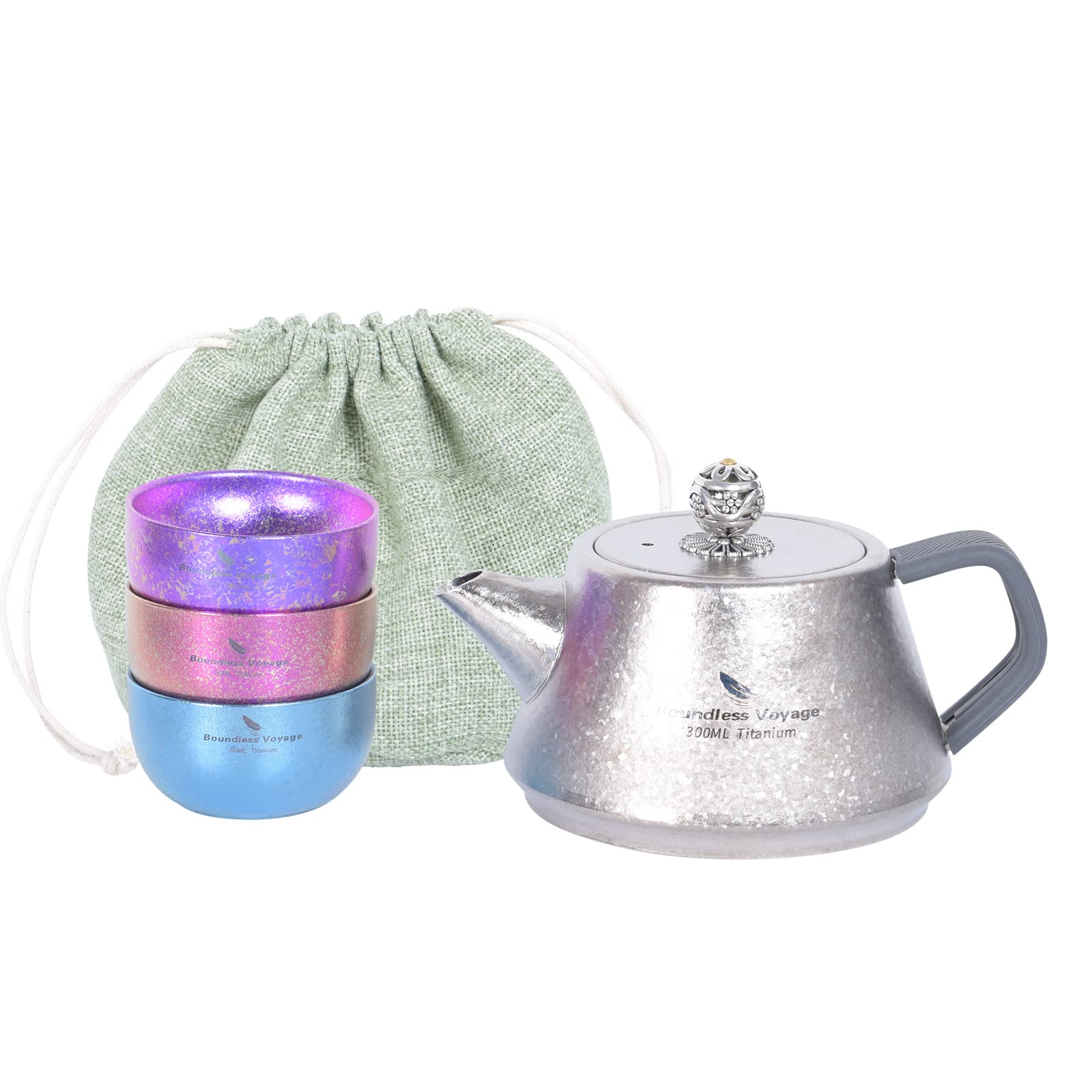 Boundless VoyageTitanium Tea Pot Coffee Kettle with Filter Lightweight Single Layer Kettle Jug Kettle for Stove Top