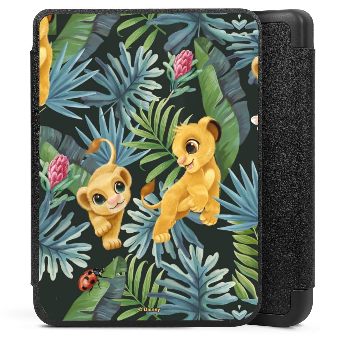 DeinDesign Schutzhülle schwarz kompatibel mit tolino Shine Color E-Reader Kunstleder Case Hülle Simba Offizielles Lizenzprodukt König der Löwen
