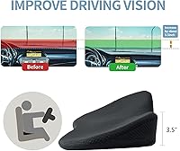 Vista 5 de Cojín de asiento de automóvil, almohadilla de asiento de espuma viscoelástica para ciática y alivio del dolor de espalda baja, cojín de asiento