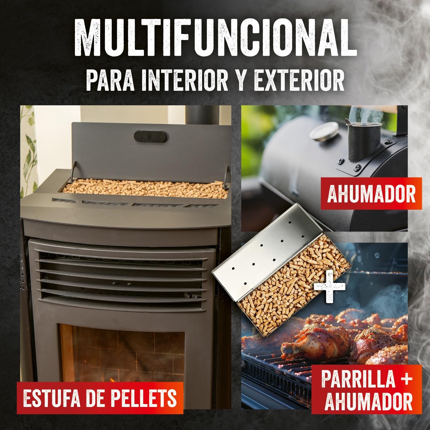 LANDMANN Pellets para barbacoa de roble de 10 kg, para el toque especialmente ahumado, adecuado para ahumadores, barbacoas de pellets y de carbón vegetal y hornos de pizza, bajo consumo, ideal también