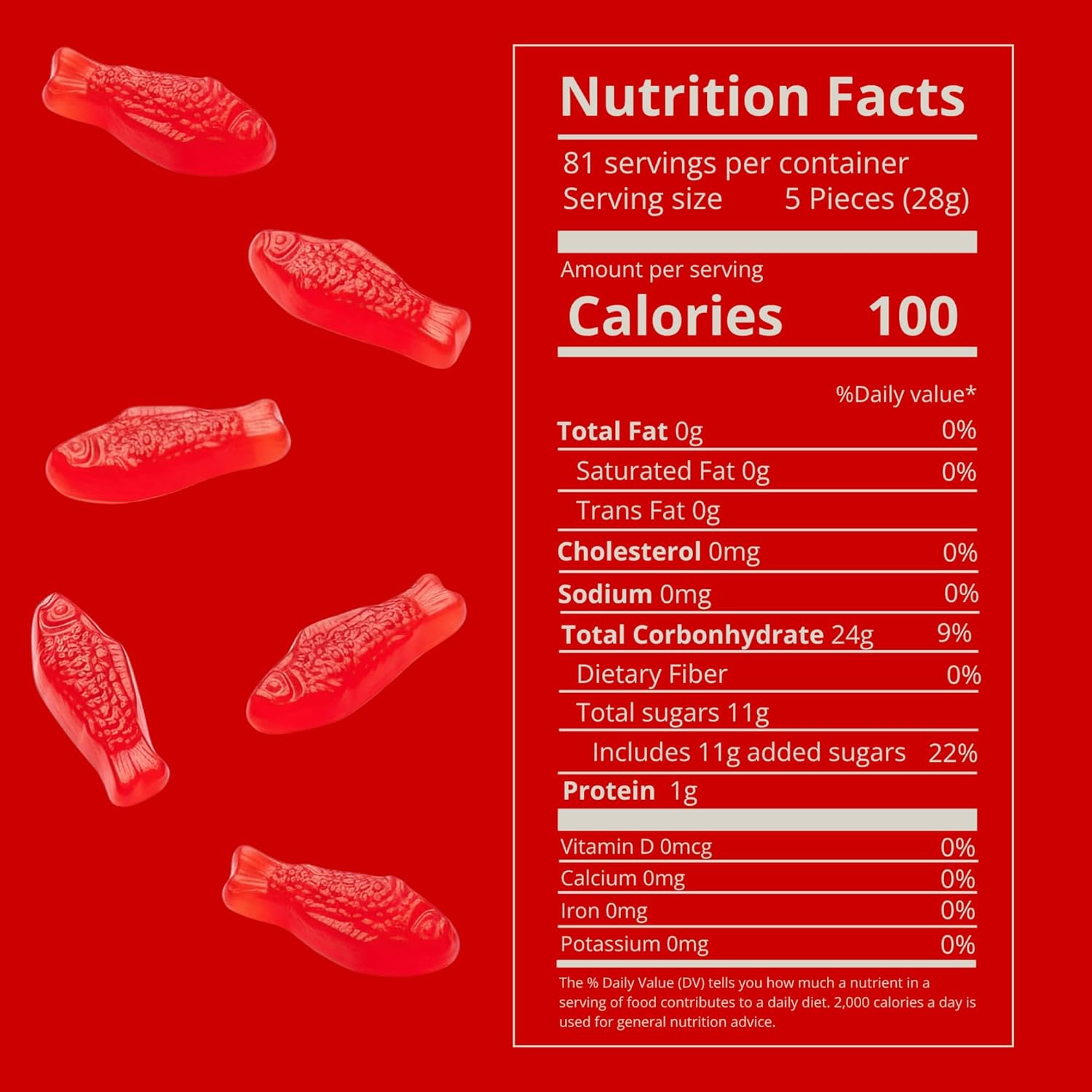 Kervan Candy Bebeto Red Fish Gummies - Fruity, Soft & Sweet Gummy Candy Bulk for Kids, Gift Snacks and Parties - Red Fish Gummy Candy Big Party Size Bag (5 lbs)