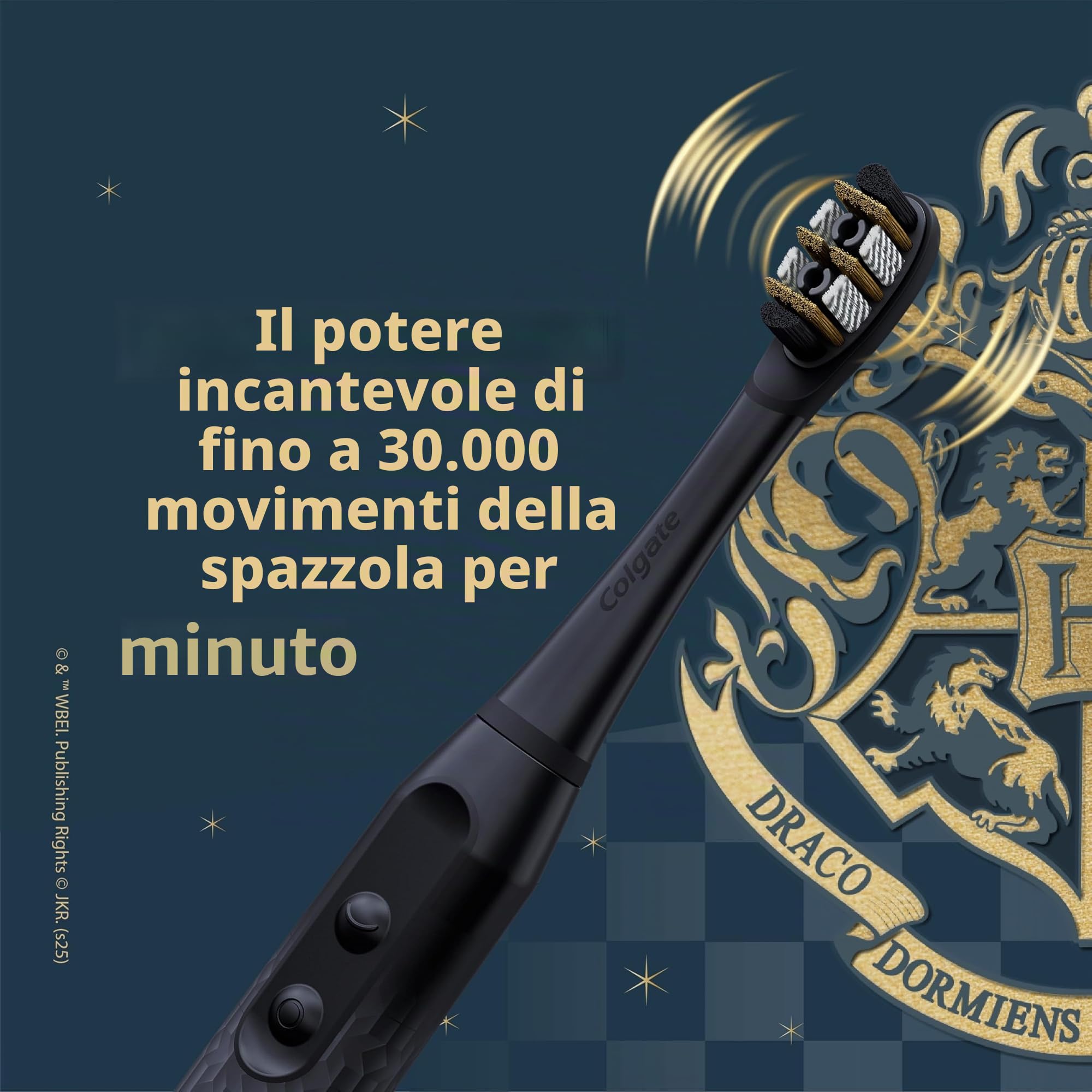 Colgate Harry Potter - Spazzolino da denti elettrico a batteria, per adulti, con 2 testine, morbido
