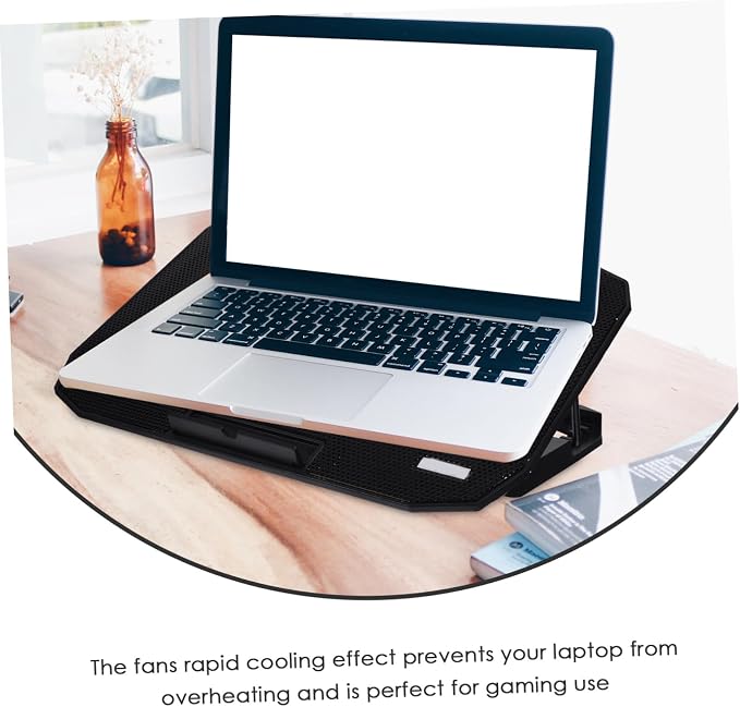 Base plegable para laptop con ventiladores multi-velocidad y pantalla LCD miniatura 8