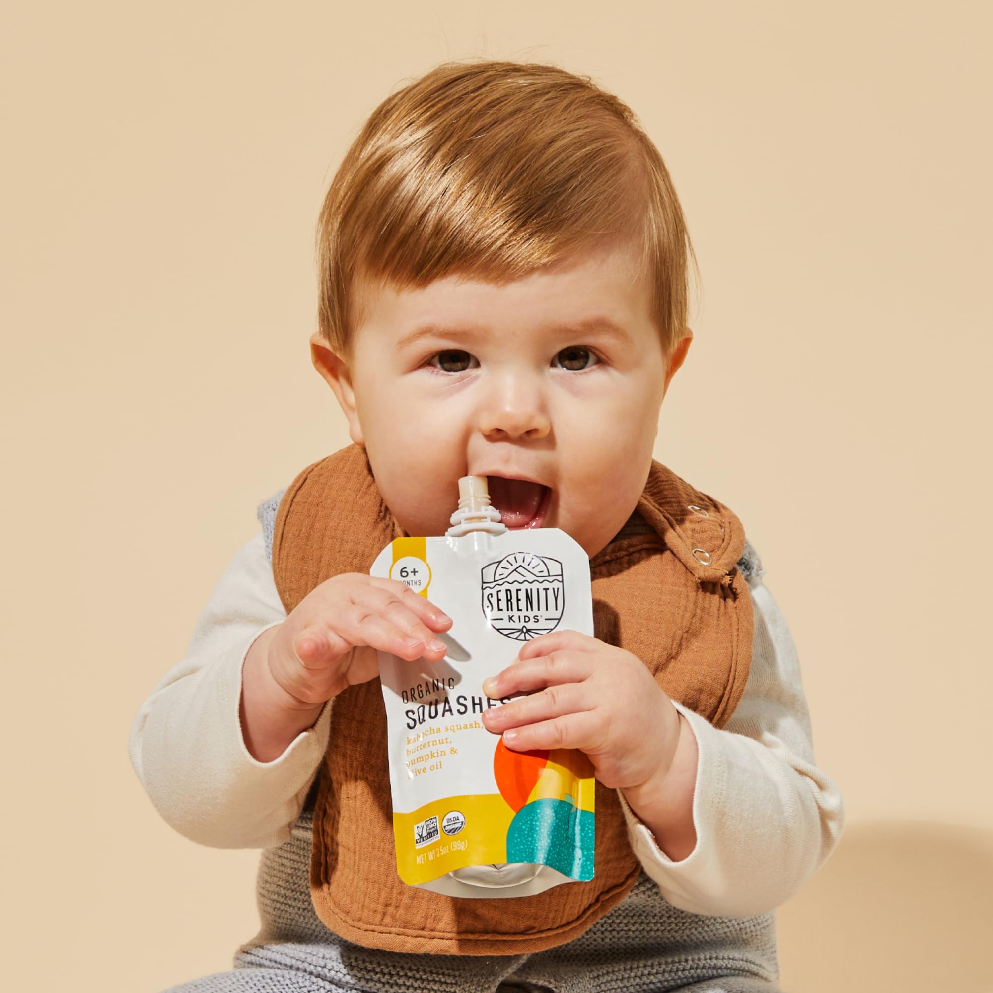Serenity Kids 6+ Months Meats + Veggies Mixed Baby Food Puree Pouch Variety Pack 18 Count- No Sugary Fruits or Added Sugar - 3.5 Oz BPA & Allergen Free Pouch- Baby Puree Variety Pack