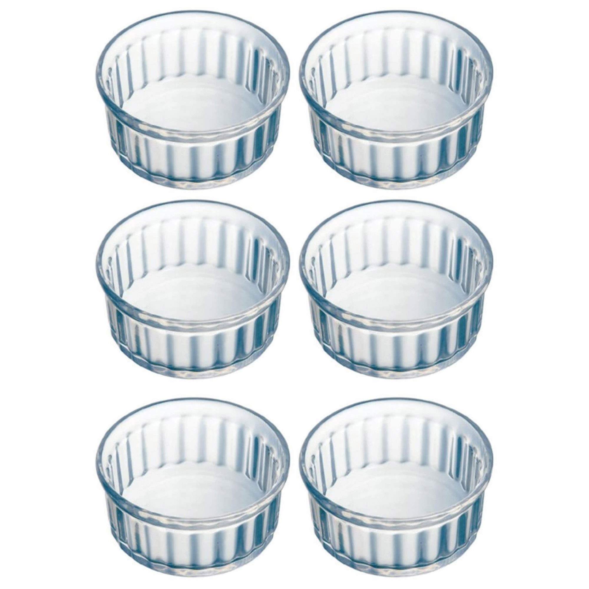 Pyrex Classic Individuals - Pirottini in vetro ad alta resistenza al calore, 10 cm, 6 pezzi, colore: Trasparente
