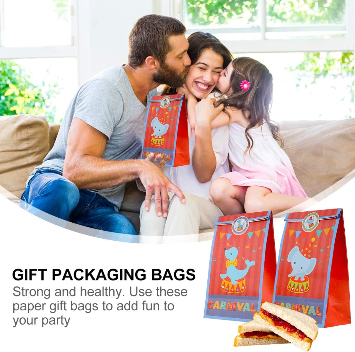 TOYANDONA 12pcs Paper present Bag with 18pcs Sticker - Image 5