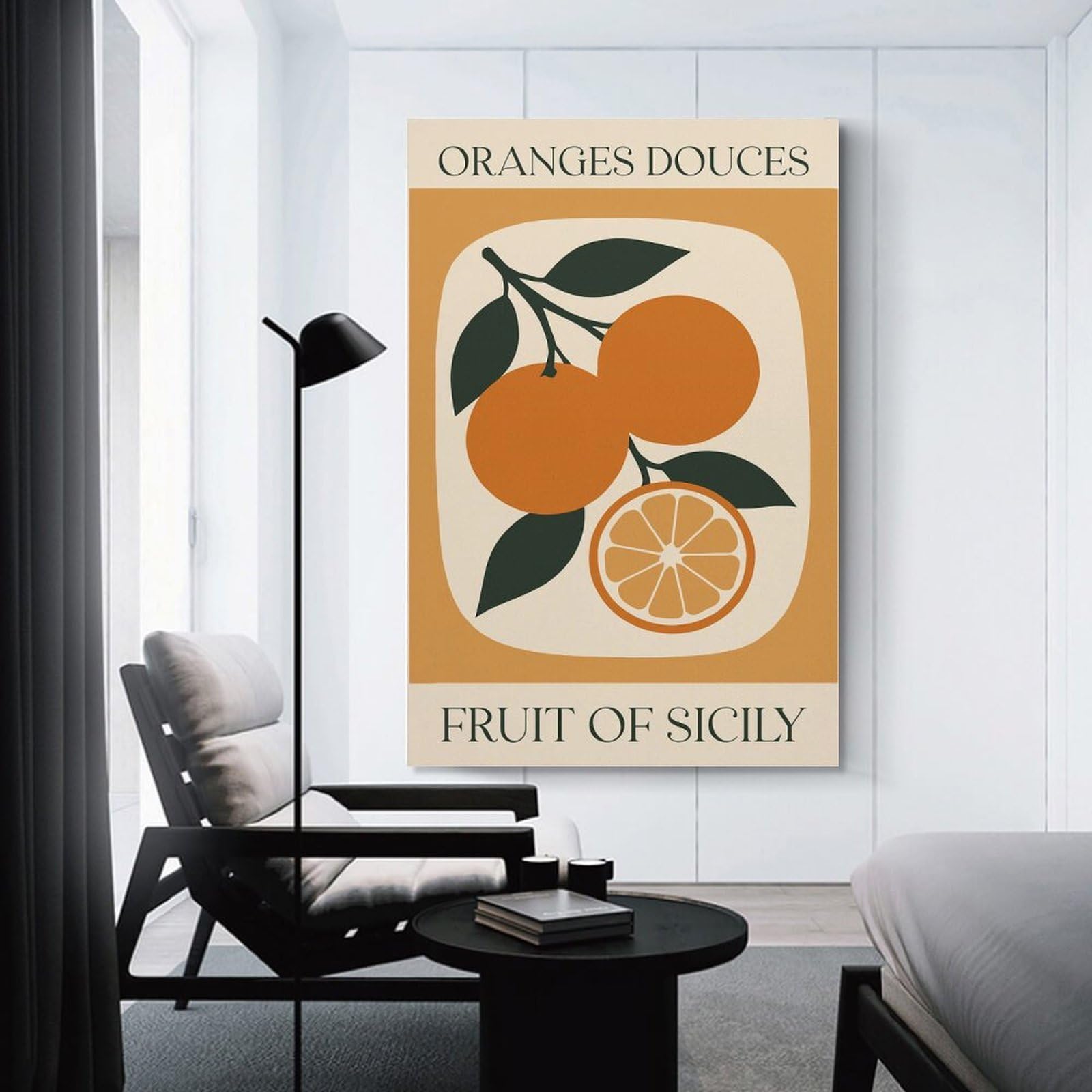 Junmoney Oranges Douces - Fruit of Sicily Canvas Wall Decor, 20x30inch(50x75cm), for Gallery Wall Decor And Room Displays, Wall Decor Suited to Curated Displays