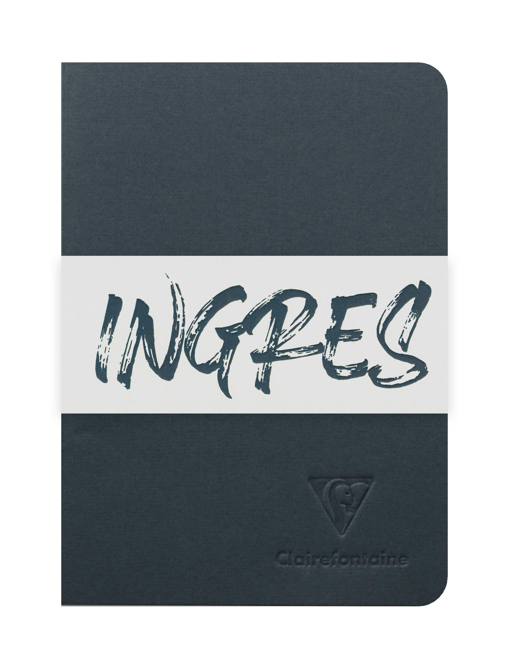 Clairefontaine 115658C - notes z Ingresem, szyty, przeszycia nitką, 96 stron, 10,5 x 14,8 cm, w linie, 90 g, okładka z papieru czerpanego, kolor losowy