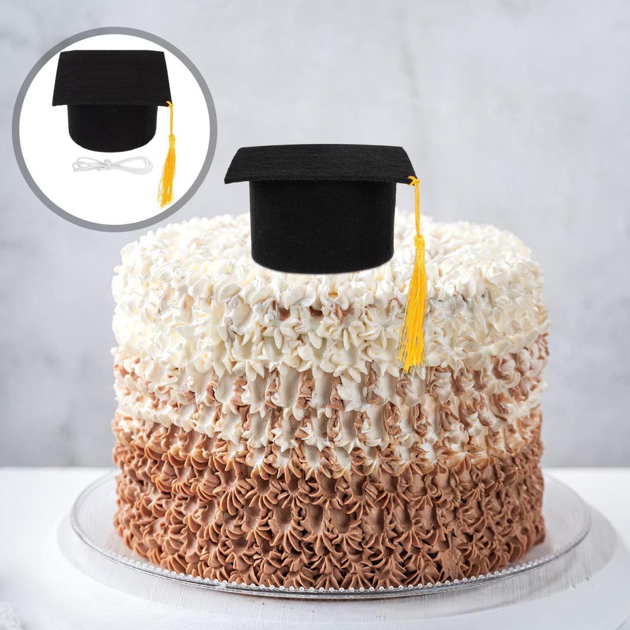 Ciieeo 5pcs Tiny Graduation Hats Grad Party Caps Bachelor Hüte Mit Quasten Cupcake Dekorationen Flaschen Topper Vorräte Für Kindergarten Kinder Studenten College Party Gefälligkeiten