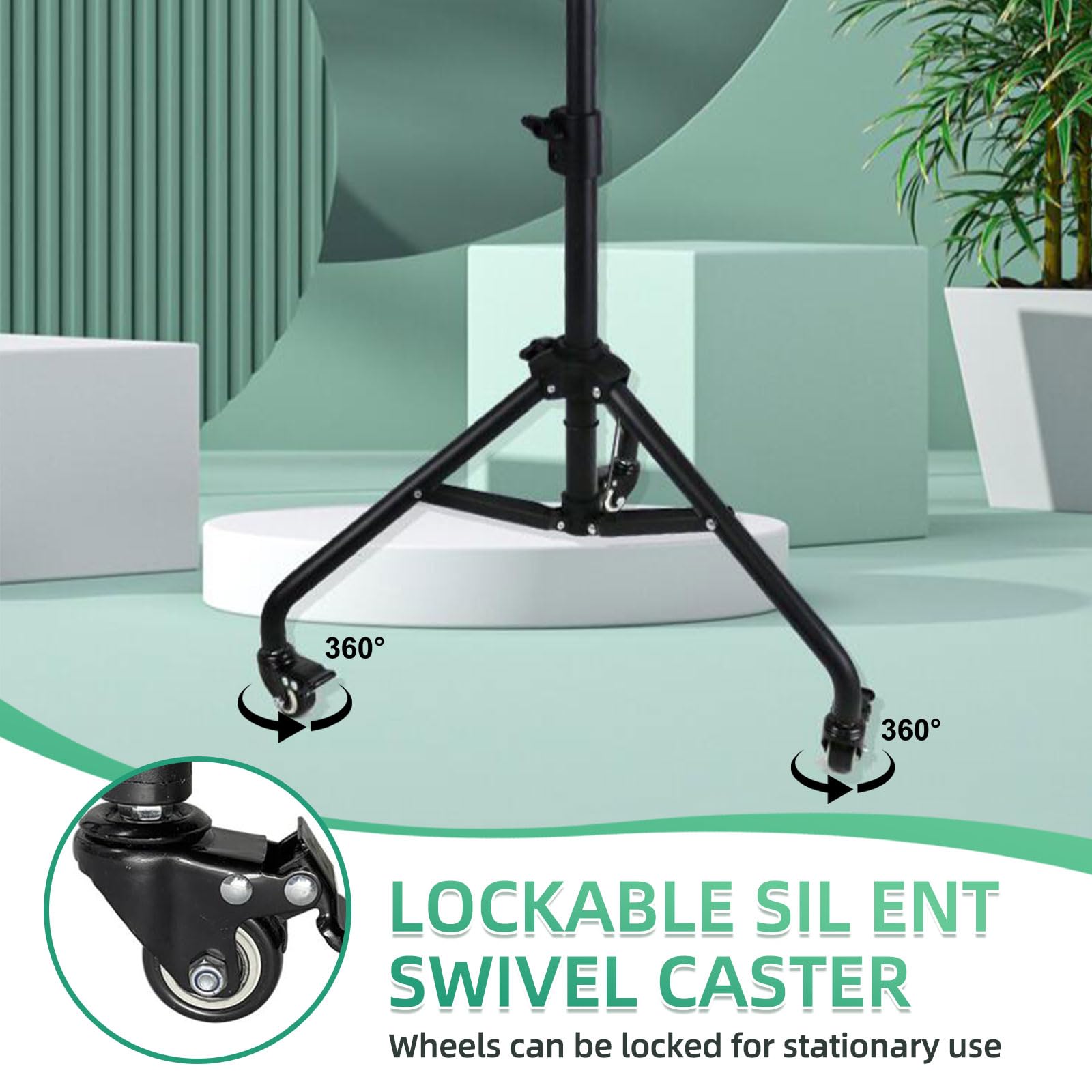 Support Projecteur avec roulettes, support de sol pour tablette avec bande élastique, hauteur réglable de 60 cm à 120 cm, trépied polyvalent
