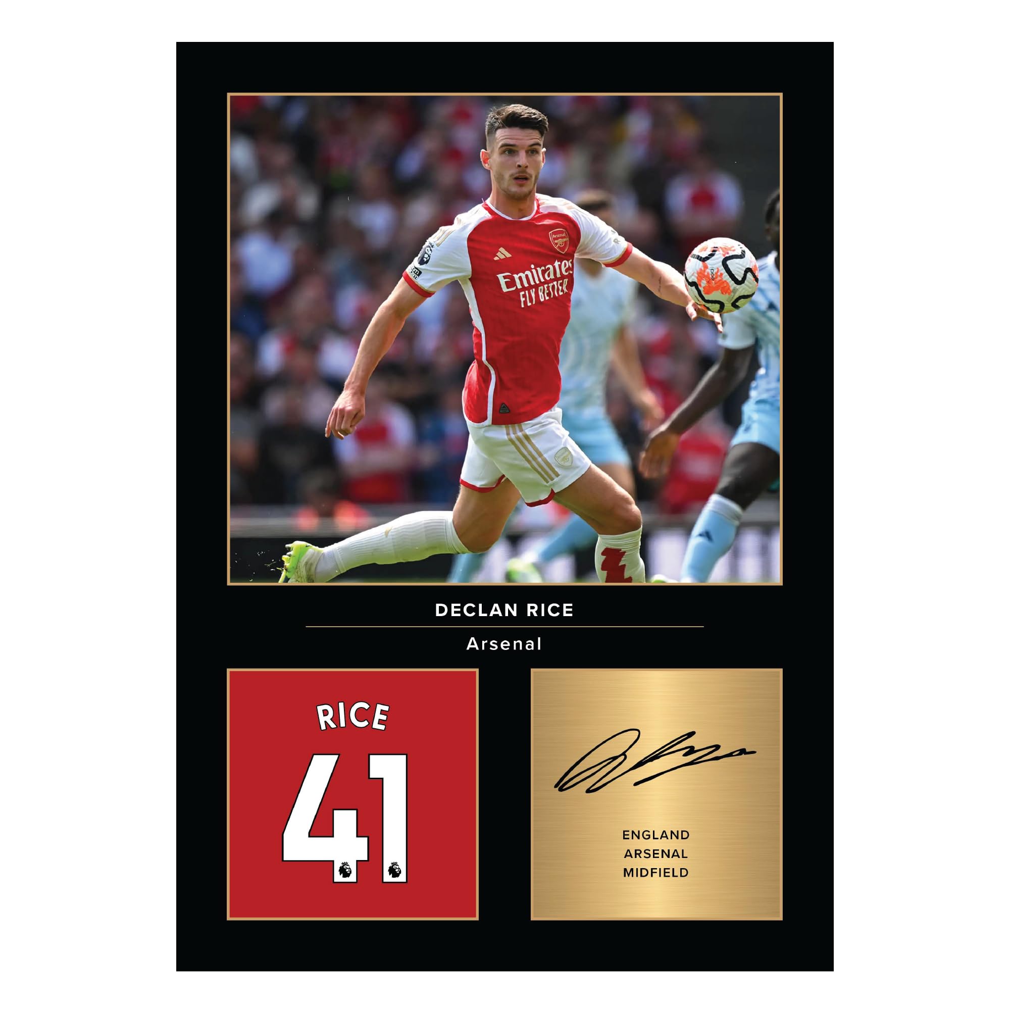 Icons Wall Art Declan Rice Signed A4 Printed Photo Picture Display Gift For Arsenal Fans Digitally Reproduced Signature Unframed