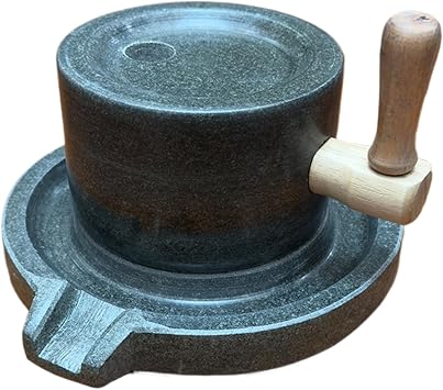 Stone Grinder - 20x13x11cm Handmade Countertop Wheat Grinder, Multipurpose Manual Stone Grain Mill | Restaurant Baking Coffee Powder Pepper Salt Nuts Manual Grinder for Home Kitchen