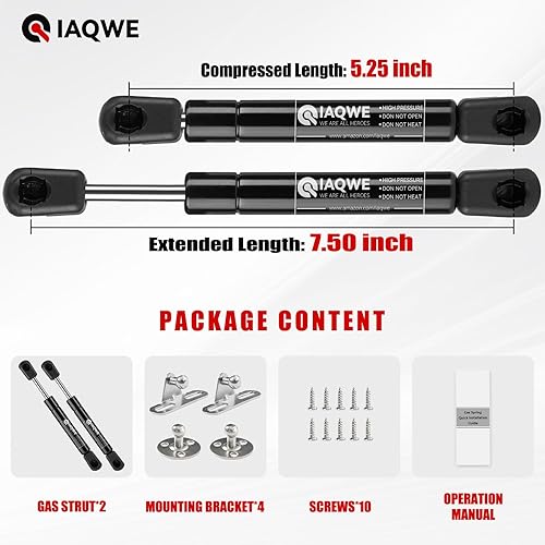 Miniatura 2 de Soportes de resorte de gas de 7.5 pulgadas, 70 libras311N, soportes de elevación para caja de herramientas segura Centinela, tapa de gabinete,