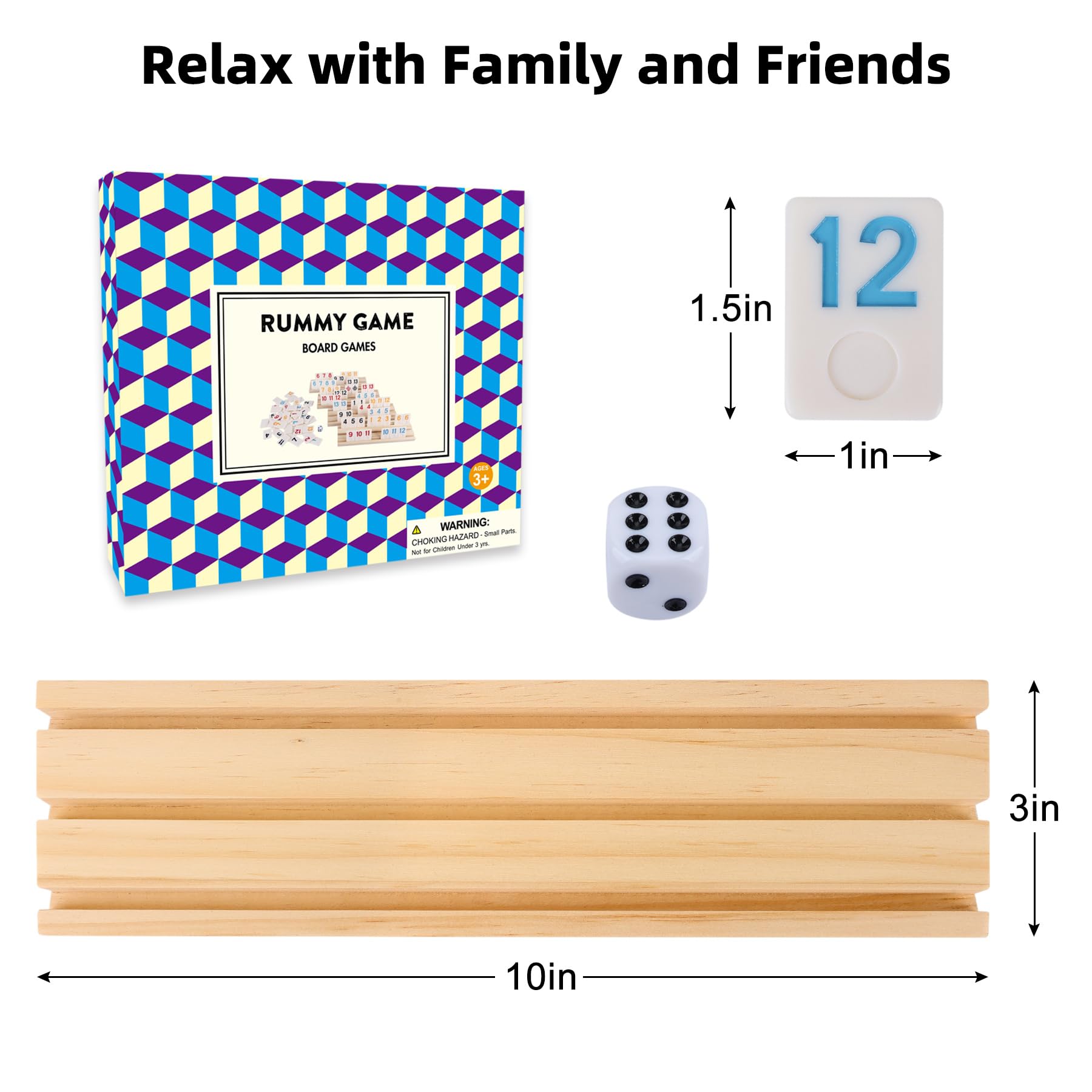 Amazon | Offelec クラシック 大数字 ラミータイルゲーム 106タイル