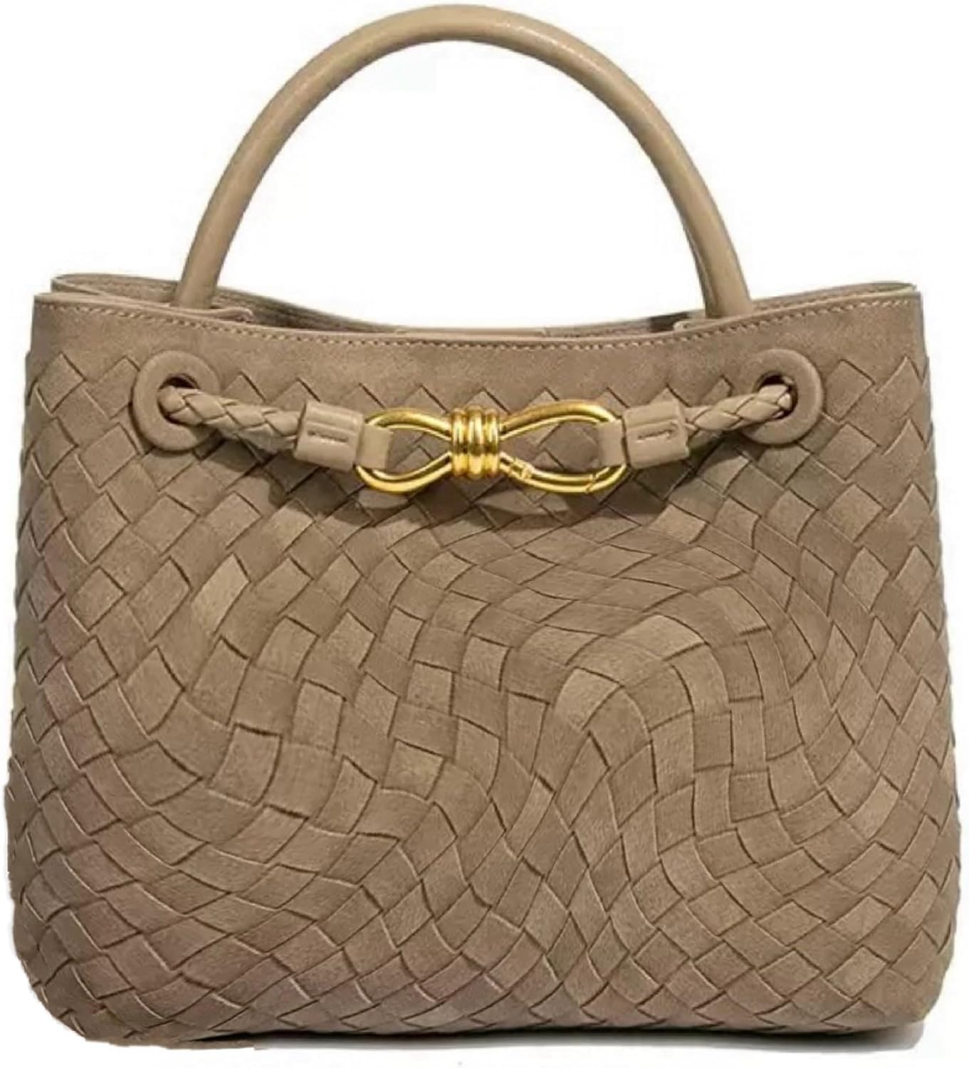 Genuine Leather Women's Top-handle Handbags Fashion Ladies Handbags Shoulder Bag Purse Woven Tote Bag for Women Clutch Bag