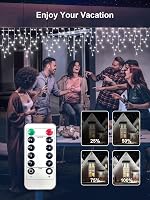 ARKOCHIC Jégcsap Fényfüzér 30m 1200 LED IP65 Vízálló - 8 Világítási Mód Kültéri-Beltéri Használatra, Karácsonyra, Esküvőre, Erkélyre, Hideg  5