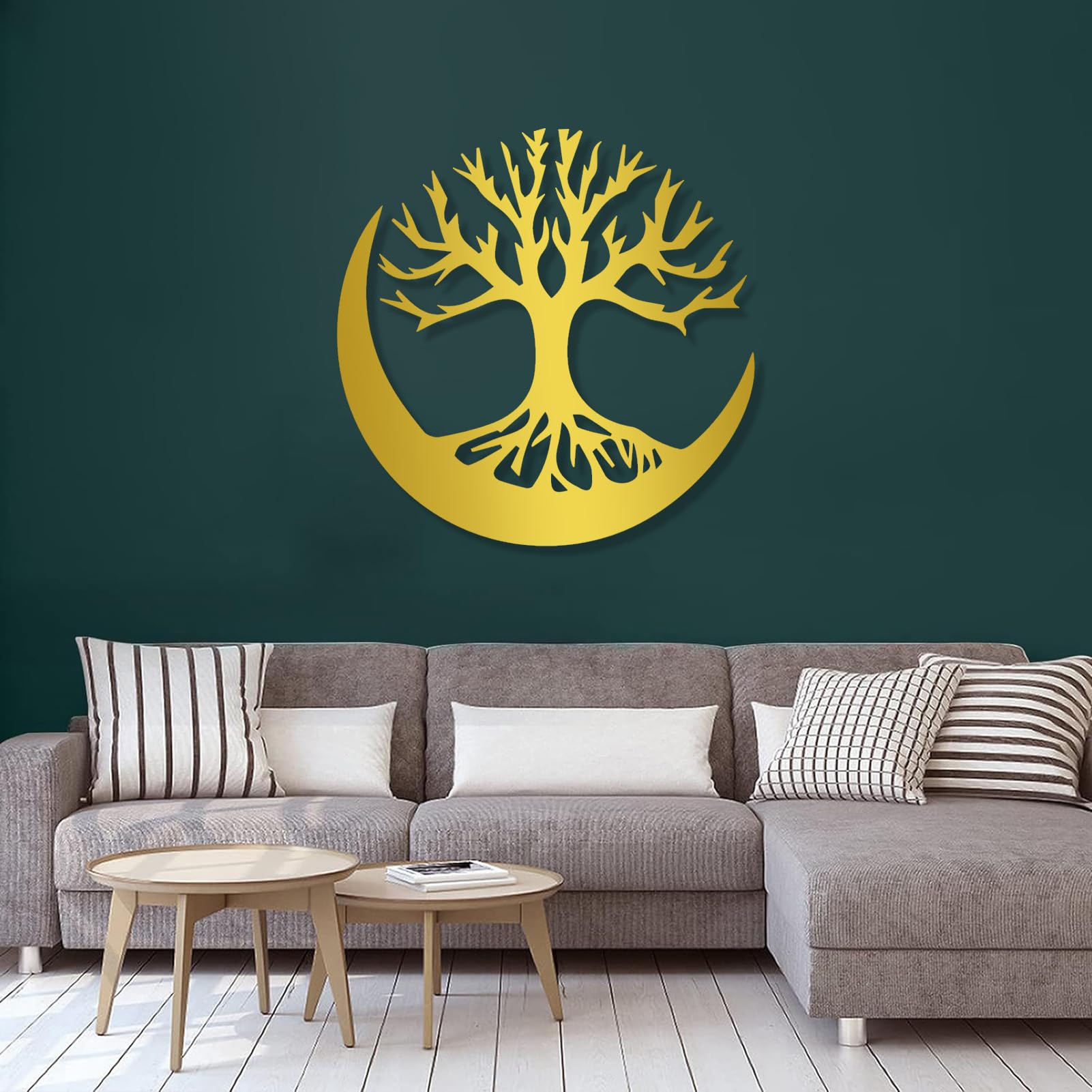 Arbre de vie en métal doré 70 cm, la solution pour sublimer un grand mur blanc vide