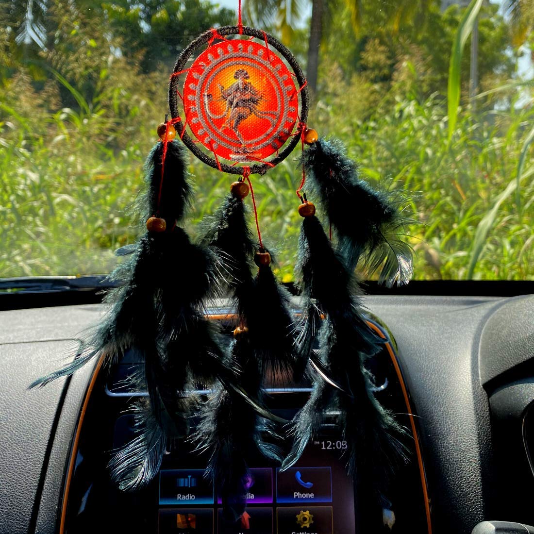 Rooh Dream Catcher ~ Natraj Car Hanging ~ Handmade Hangings for Positivity (Can be Used as Home Decor, Gift, Wall Hangings, Meditation Room, Yoga Temple, Wind Chime & Car Hanging)