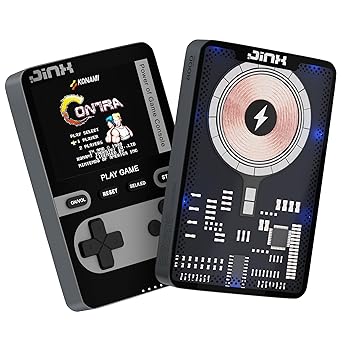 JINX Alpha Wireless Magnetic Powerbank with Retro Video Game|Classic Built-in Games with Powerbank|8000mAh 15W Li-Polymer Magsafe Compatible Power Bank Fast Charging for iPhone, Android (Grey) - image, photos