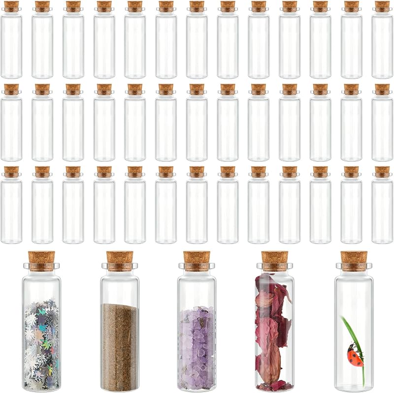 Bokon 200 Frascos de Vidro de 15 mL com Rolha para Artesanato e Decoração