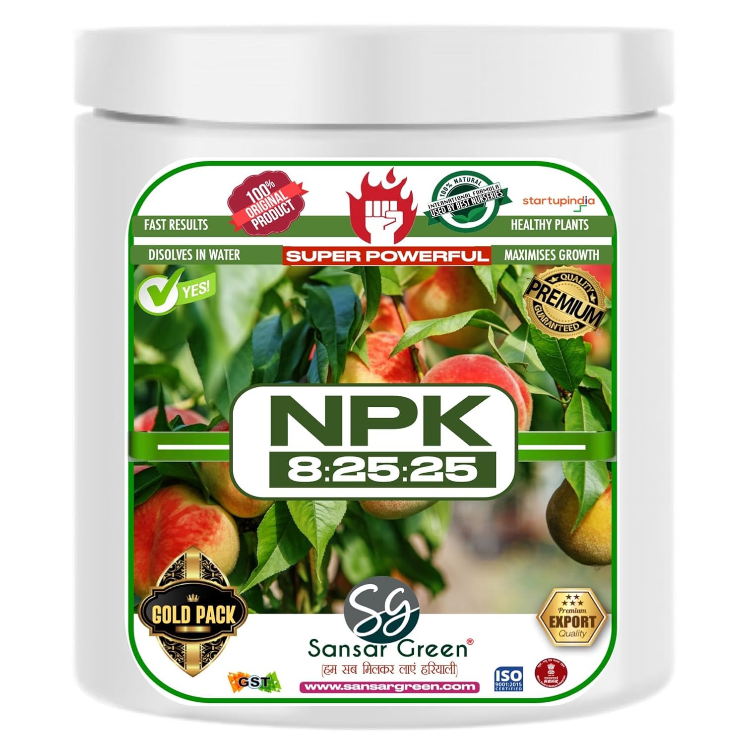 Sansar Green® NPK 8:25:25, Premium Essential Super Powerful Fertilizer for Plants. (900 gm) (B09HPS6125) Amazon Price History, Amazon Price Tracker