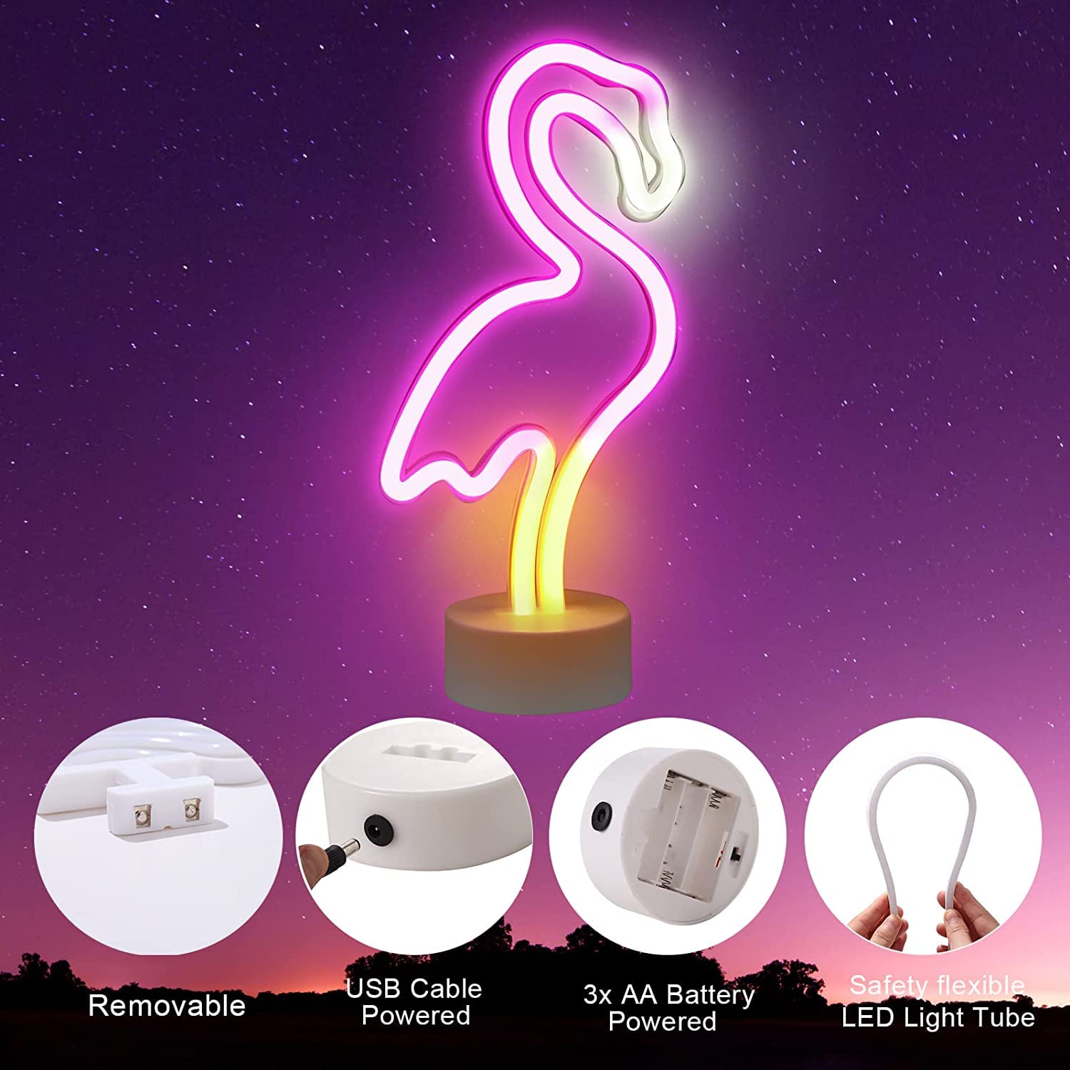 Enseigne Néon LED Chambre Enfants - Veilleuse Néon Avec Base USB Ou Piles, Décoration Lumineuse Anniversaire Noël Fête