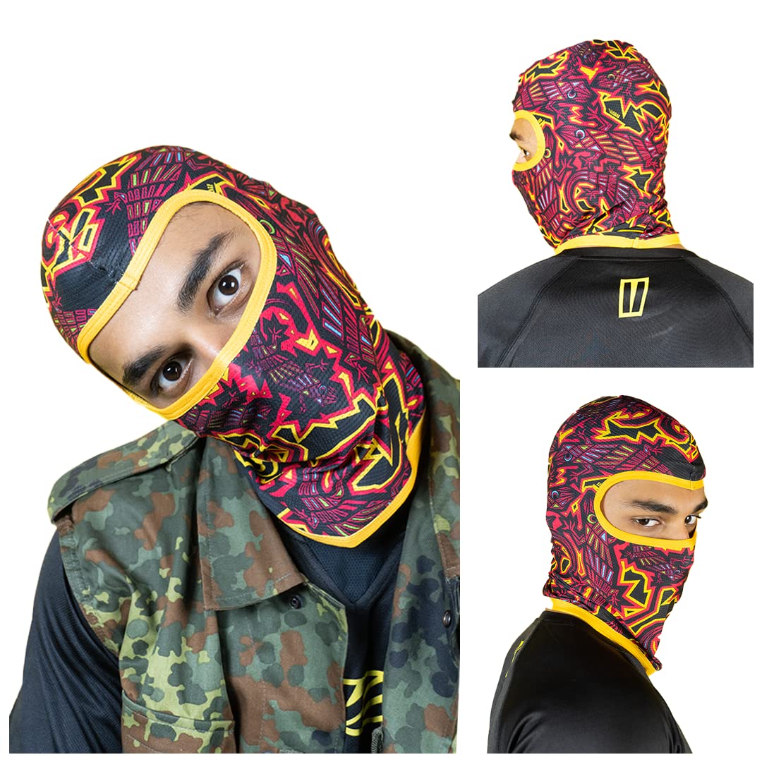 Tiivra Chameleon Red, 4 Way Stretch Sweat Wicking Balaclava, Lightweight, Breathable Face Mask, Quick Dry, Free Size for Motorcycling, Running, Cycling, Printed (B0BSLL1HDR) Amazon Price History, Amazon Price Tracker