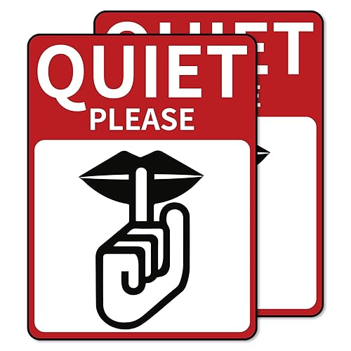 2 PCS Quiet Please Sign Sticker - Self Adhesive Peel