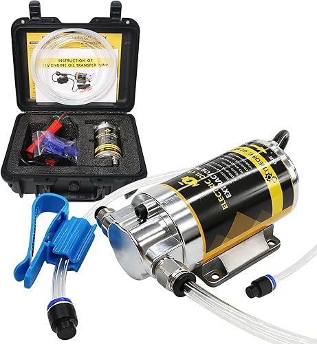 MILADO 12V 100W Electric Oil Change Extractor Pump Set,1-4L/min Fluid Transfer Pump for Engine Oil, Diesel Oil, Transmission Fluid, Gear Oil, Suitable for Boat, Car, Truck, Motorcycle, Lawnmower