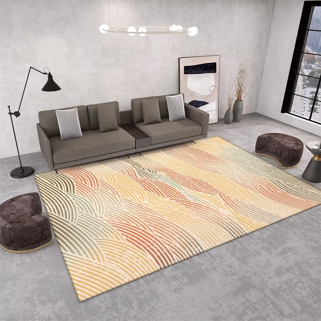 Tapis de chambre chaud et confortable à dégradé progressif