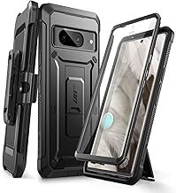 SUPCASE Funda para Google Pixel 8A con soporte y clip para cinturón (Unicorn Beetle Pro), [protector de pantalla integrado] [protección de grado militar] Funda resistente con función atril para Pixel