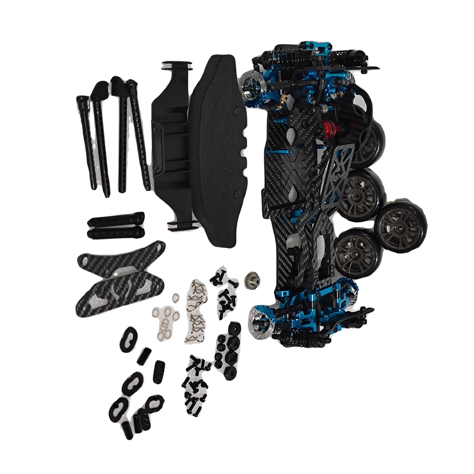 1 pz Forte Telaio Auto In Fibra di Carbonio Per D5 1/10 Veicoli On-Road Blu RC Accessori Auto Parti di Ricambio RC Aggiornamento parte