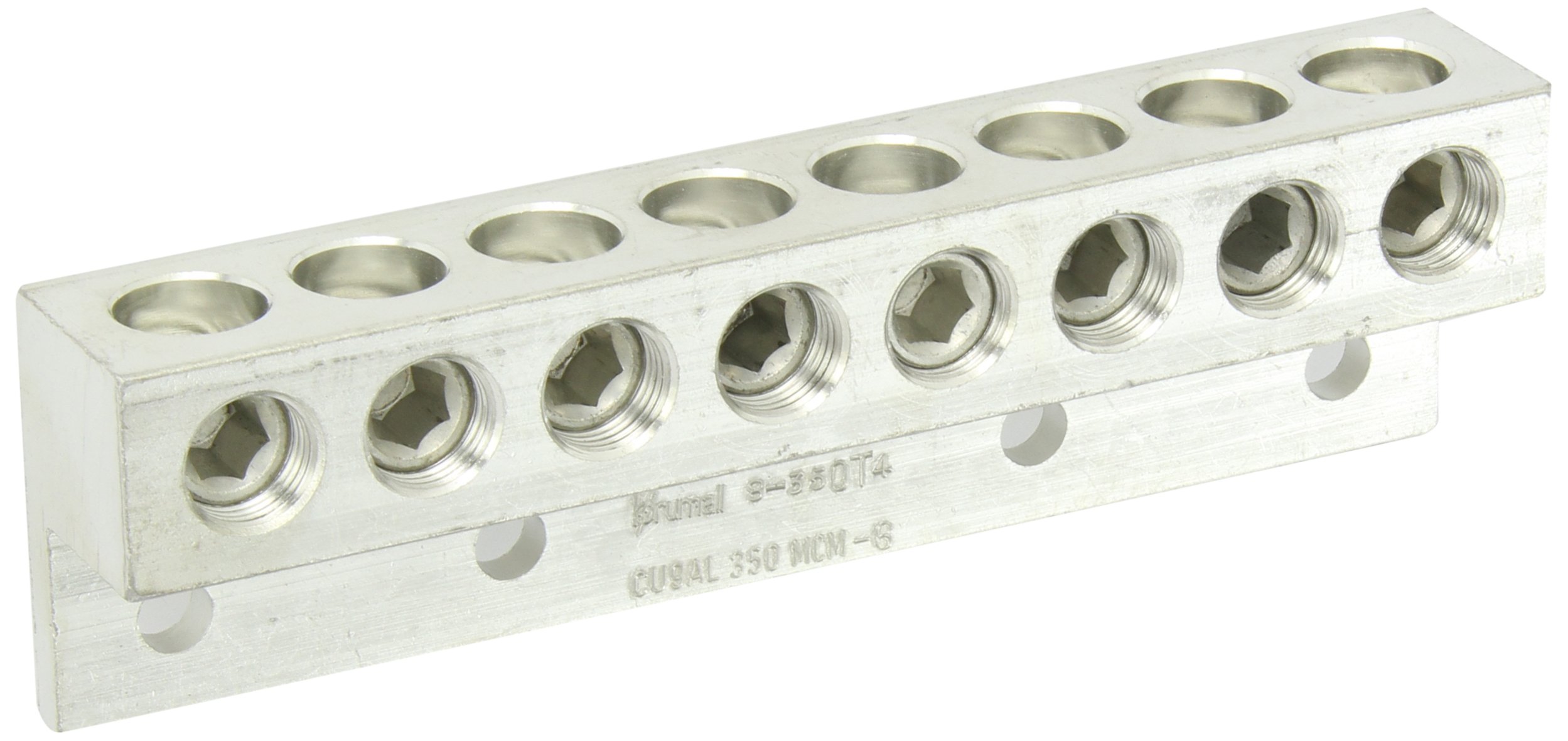 Dual Rated Transformer Lug, 350 MCM - 6 AWG Wire Range, 0.375