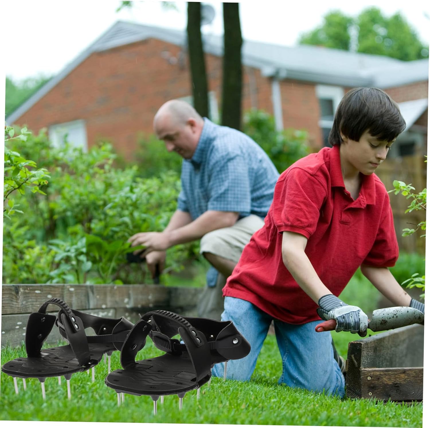 Mipcase Lawn Aerator Shoes Turf Spikes DIY Gardening Tool Grass Aerator Shoes for Patio and Garden