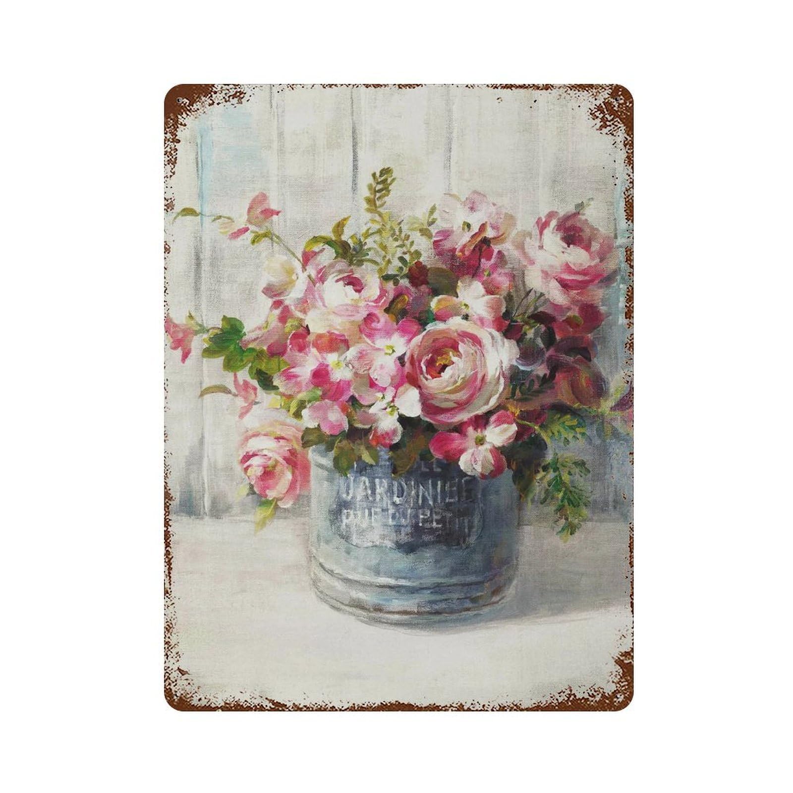 xiaoxiaoshen Abstract Farmhouse Floral Wall Decor Art Metal Tin Poster Modern Home Decor Art Home Bar Shop Decorations Vintage Sign 40x30cm