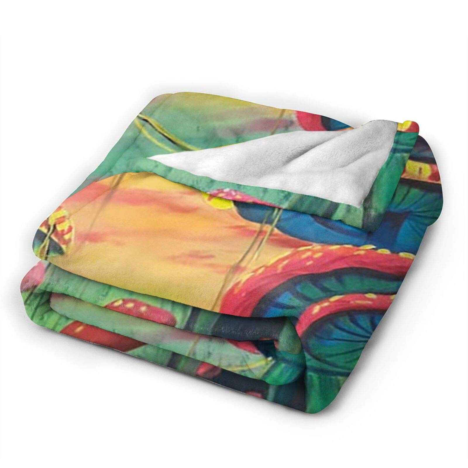 Trippy Marihuana Decke – Alien Cannabis Blatt Design, Weich & Warm, Flanell-Plüsch Für Couch & Bett