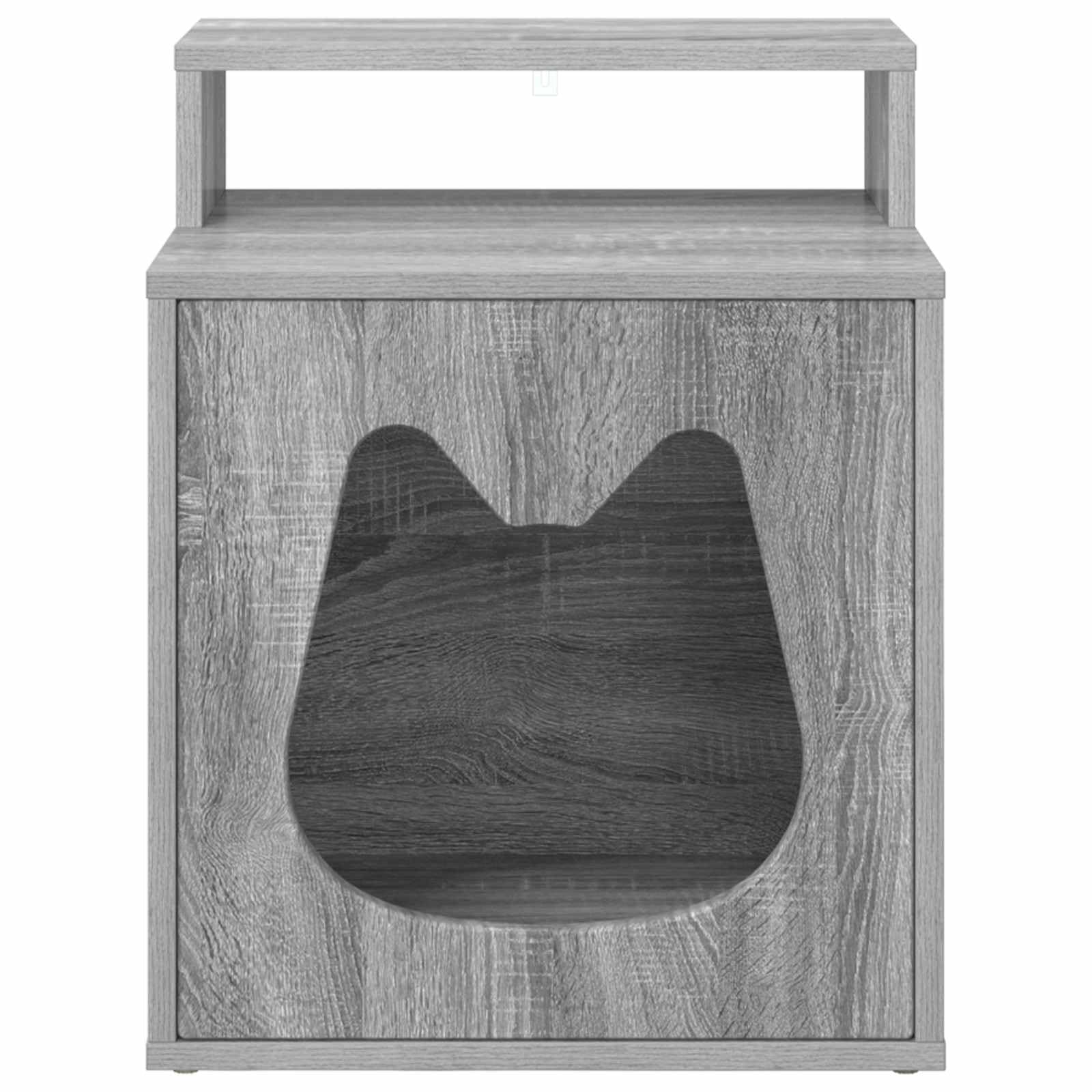 Katzenhaus Holzwerkstoff GrauesSonoma 42,5x40x53,5 cm | Stilvolle Katzenhöhle aus Holzwerkstoff fürs Wohnzimmer. Stabiler Rückzugsort und Schlafplatz für Hauskatzen.