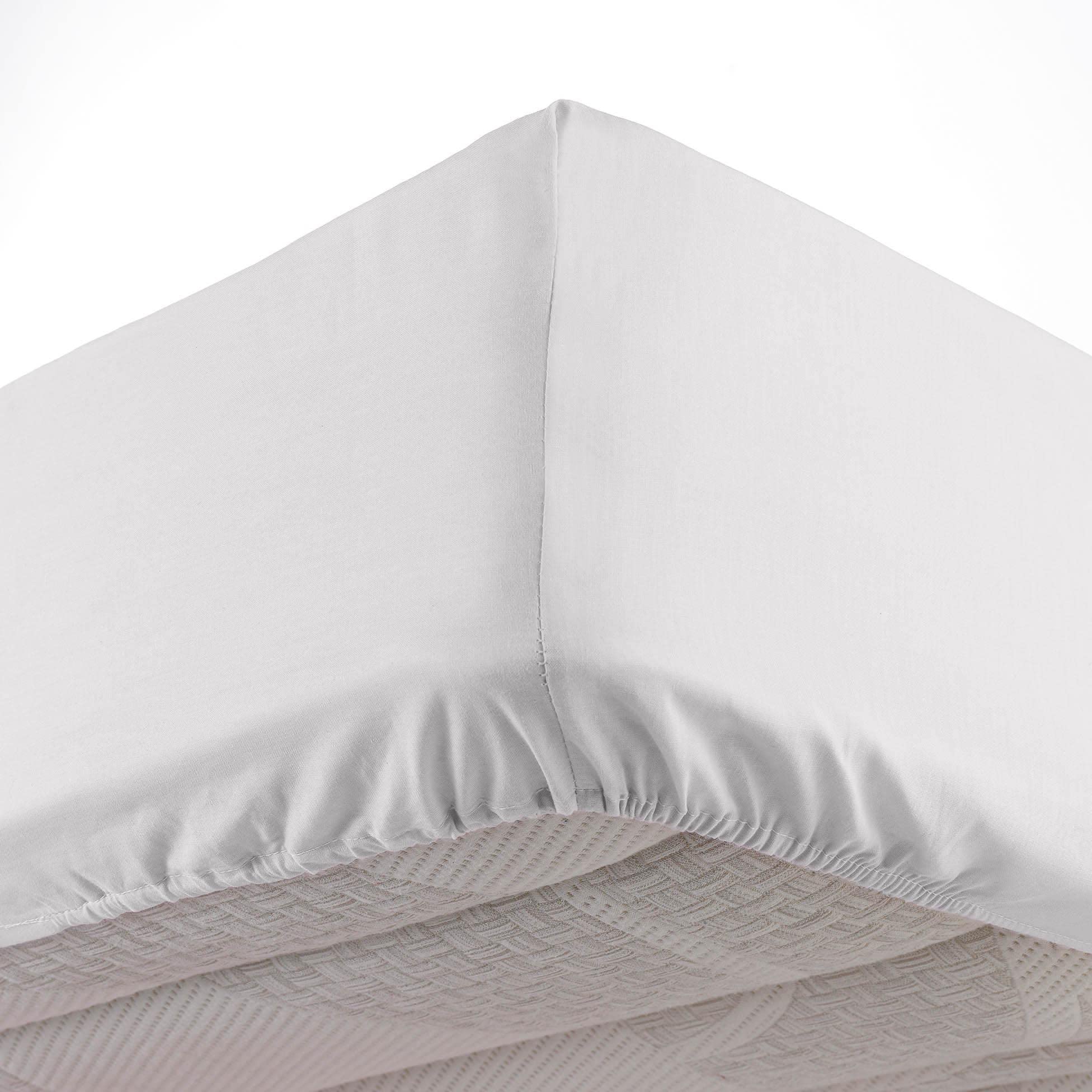 douceur d'intérieur, Fitted Sheet (140 x 190 cm) Linen White, 100% Cotton, Drap housse 140 x 190 cm - Image 3