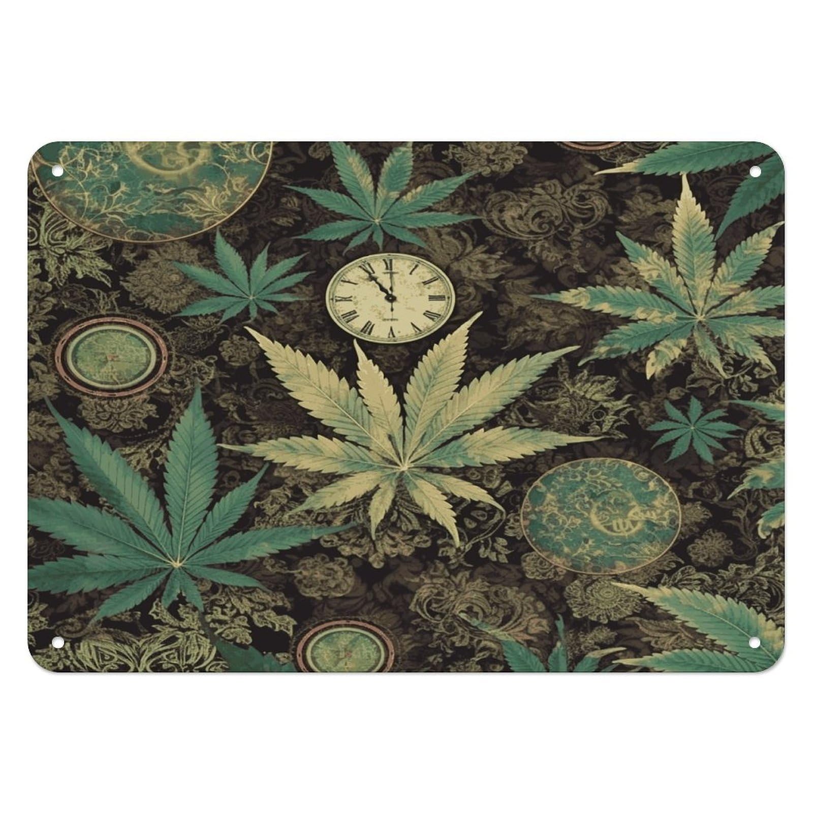 A Puff in Time Weed Marijuana Wall Decor Iron Painting Metal Sign