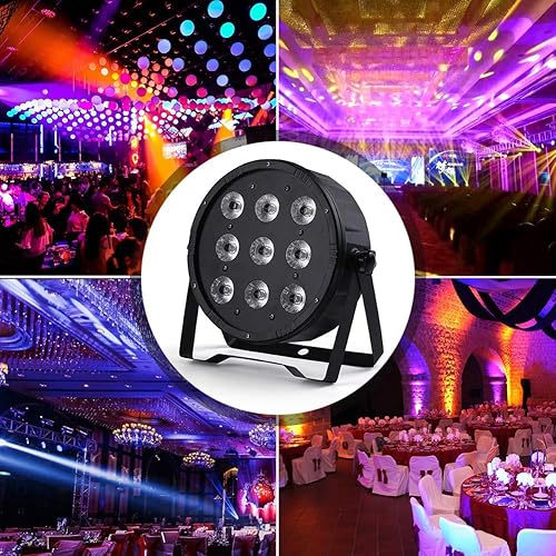 Miniatura 6 de Luces de escenario 9x18W Uplights con pruebas estrictas 6 en 1 RGBWA UV LED Par de luces activadas por sonido DMX512 Control brillante DJ Par Luz